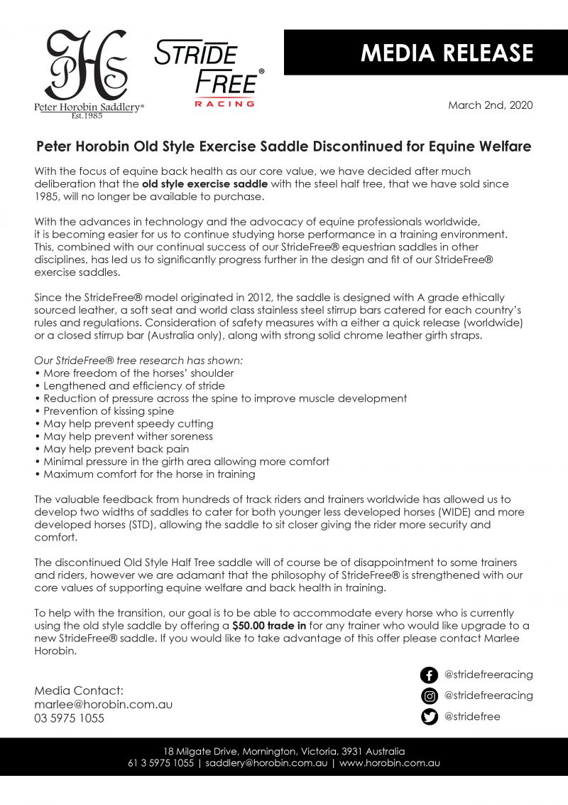 Old Style Exercise Saddle Discontinued